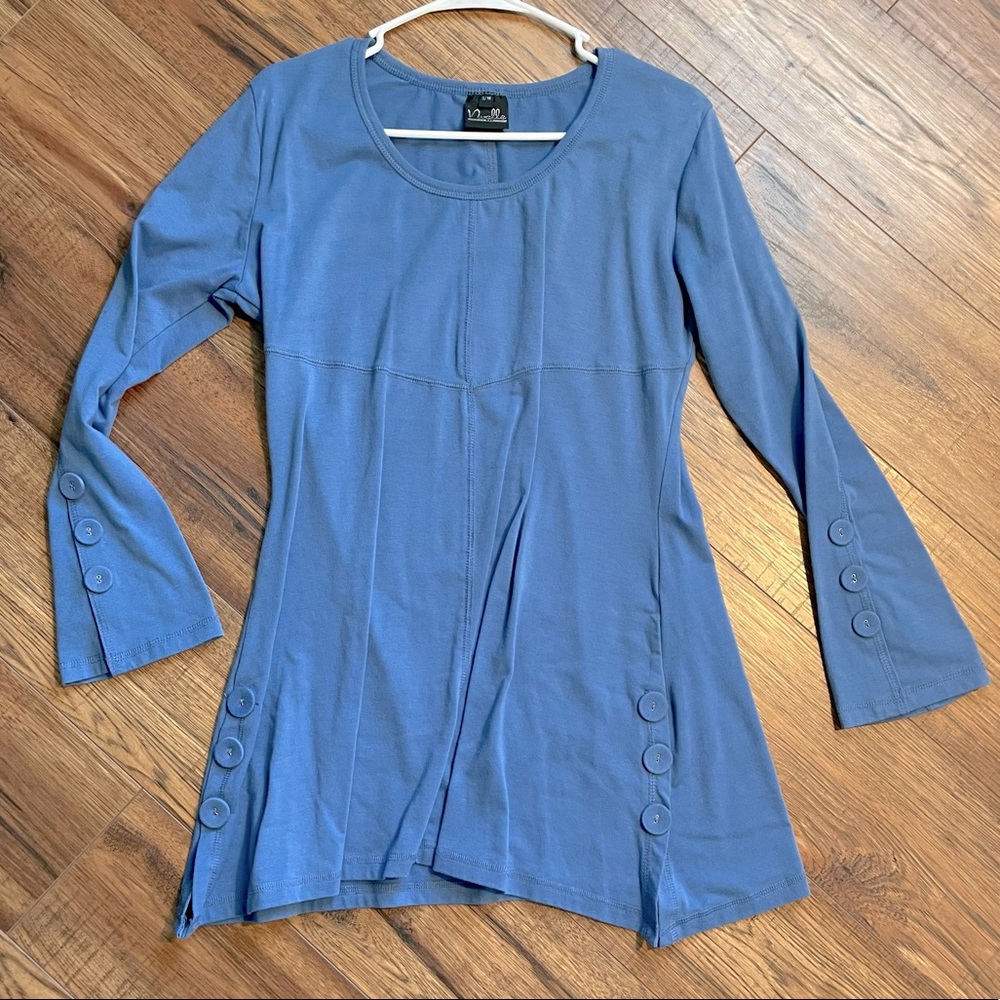 Noelle Blue Long Sleeve Tunic